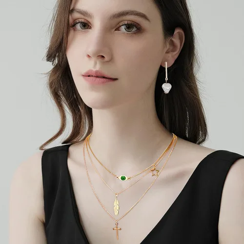 Vista 3 de AROIC 38-52PCS Jewelry Set with Necklace Bracelet Layered Ball Dangle Hoop Stud Earrings for Women Jewelry Fashion and Valentine Birthday Party Gift