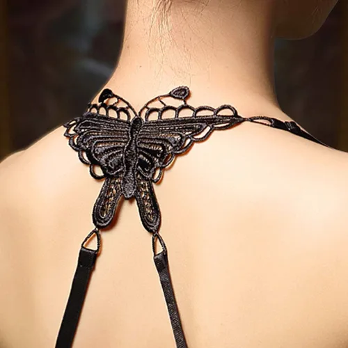 Vista 5 de Uxcell - Sujetador elástico con espalda cruzada, para mujer, color negro, 0.197in