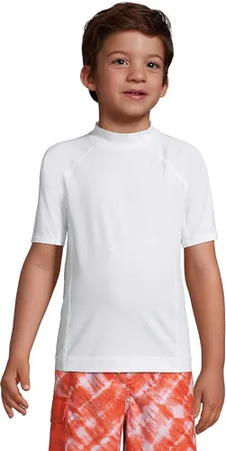 Vista 2 de Lands' End B SS Solid Rash Guard White Kids Husky XL, Blanco