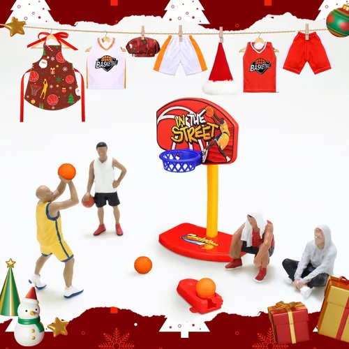 Vista 5 de 1 juego de accesorios de muñeca de Navidad 2025, incluye delantal, sombrero de chef, hamaca, columpio, saco de dormir, bata de baño, suéter