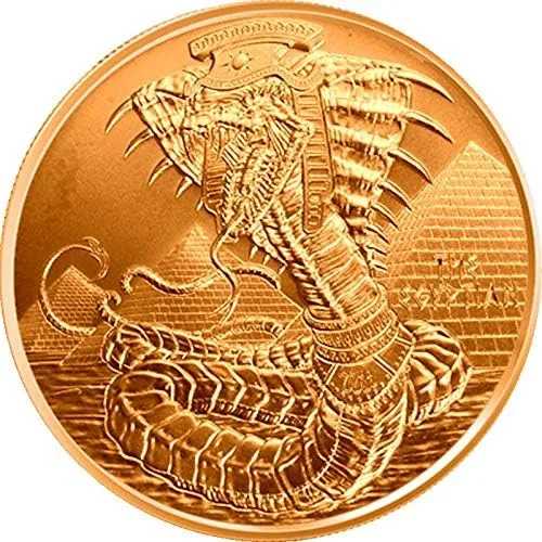 Vista 2 de Jig Pro Shop World of Dragons Series 1 oz .999 Medallón de cobre puro El dragón egipcio