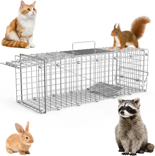 Vista 8 de Trampa de jaula de animales vivos de 26 pulgadas, trampas plegables