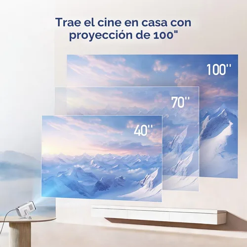 Vista 5 de Mini proyector con WiFi y Bluetooth, proyector inteligente nativo 1080P