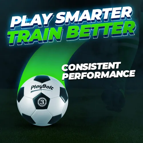 Vista 7 de PlayBolt Soccer Ball Size 3 with Pump - Black & White Training Practice & Match Ball for Kids (Pack of 1 or 4)