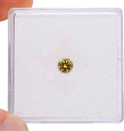 Vista 3 de 0.07 quilates - Diamante natural de color elegante. Amarillo naranja intenso intenso y elegante claridad VS-I1. 0.098-0.106 in, No, diamante