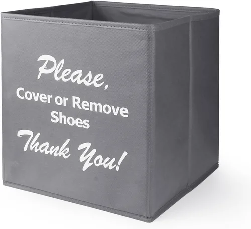 Vista 7 de Opret Caja grande de cubierta de zapatos negra, suministros para agentes inmobiliarios, caja dispensadora de cubierta de zapatos desechable