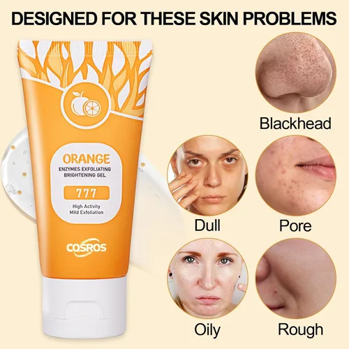 Vista 2 de Gel exfoliante FAIRYTALESPACE de naranja para rostro y cuerpo, gel de peeling de naranja, limpieza profunda de los poros, quita puntos negros