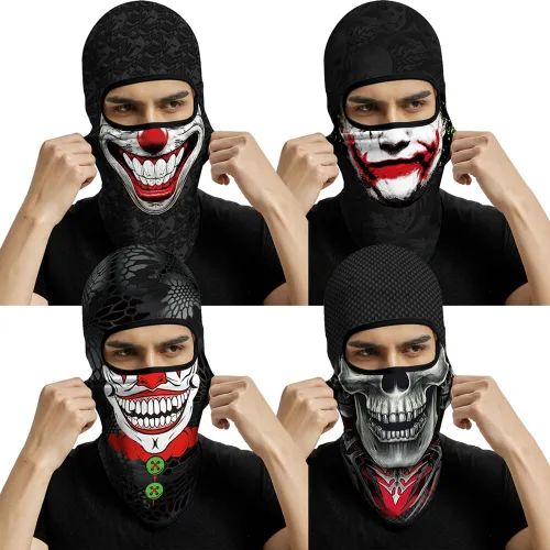 Vista 9 de Pasamontañas 3D, máscara de cara completa, resistente al viento, máscara de esquí con calavera táctica para motocicleta, ciclismo, Halloween 4