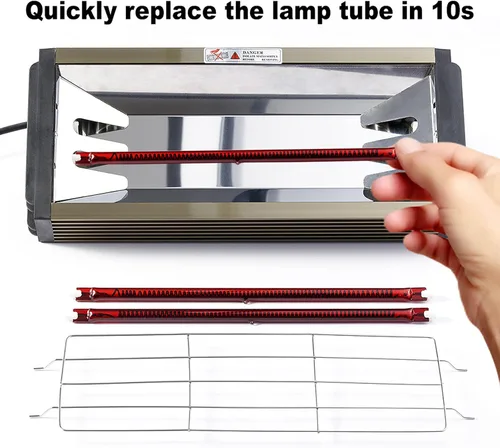 Vista 7 de Lámpara de curado de pintura infrarroja 2000 W 110 V de onda corta lámpara de calor infrarrojo de mano para reparación de carrocería de automóvil