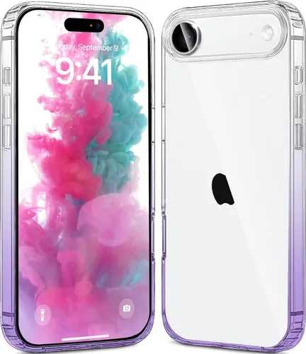 Vista 14 de JJGoo - Funda compatible con iPhone 17 Pro, funda transparente a prueba de golpes, funda protectora delgada con parte trasera de policarbonato duro