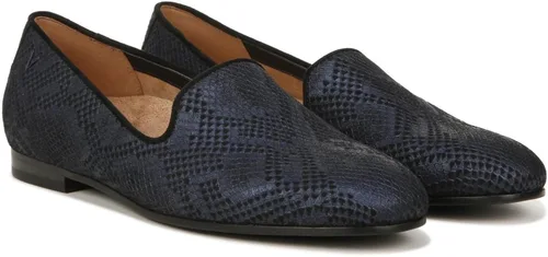 Vista 4 de Vionic Willa - Zapatos planos sin cordones para mujer, Serpiente de metal azul oscuro