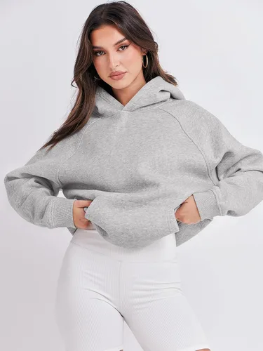 Vista 7 de ANRABESS - Sudaderas con capucha para mujer, sobre talla, de vellón de manga larga, modelo de 2024, para otoño