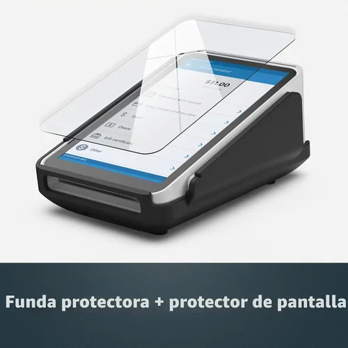 Vista 3 de ENCASED Funda protectora y protector de pantalla para lector de tarjetas de terminal cuadrado - Carcasa rígida de goma con base antideslizante