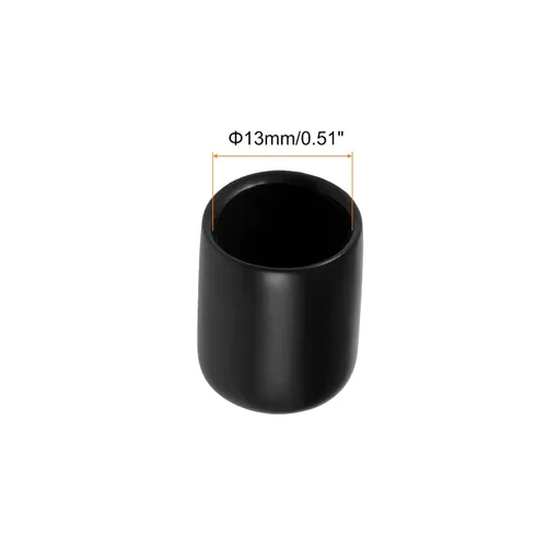 Vista 2 de Tapa protectora de rosca de tornillo, tapas de goma [para tornillo, perno] - 1/2" ID/negro/50pcs
