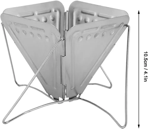 Vista 6 de Gotero de café plegable, estante de goteo de café de acero inoxidable portátil para estufa de café gotero de café, filtro de filtro para viajes