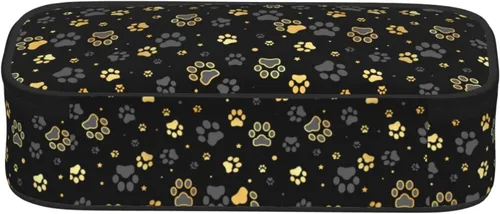 Vista 3 de Perinsto Estuche de lápices Golden Dogs Animal Paws de gran capacidad, caja de papelería con múltiples compartimentos, organizador de escritorio