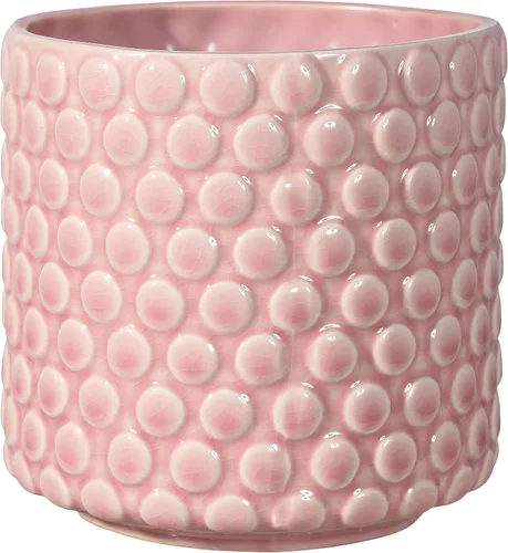 Vista 6 de Bloomingville Maceta de cerámica – Maceta negra de 5 pulgadas con lunares – Maceta moderna de cerámica con esmalte agrietado – Sin agujeros de Negro
