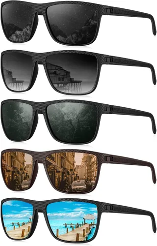 Vista 8 de KALIYADI Gafas de sol polarizadas para hombre, gafas de sol clásicas para conducir, pescar, golf con protección UV400