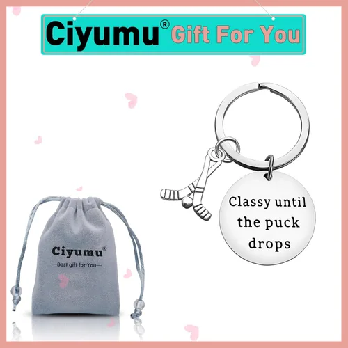 Vista 2 de Llavero de hockey sobre hielo, regalo para entrenador de hockey o jugador, regalo de San Valentín, Navidad, cumpleaños para hija, hijo, adolescente