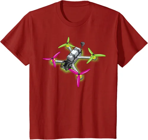 Vista 73 de Freestyle FPV Racing Drone Pilot Acro Quadcopter - Camiseta de sandía, Negro, S