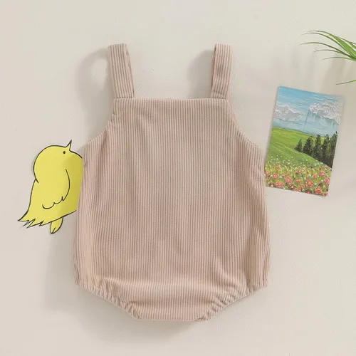 Vista 6 de Tsnbre Traje de verano para recién nacido, mameluco de pana, pollo, 0, 3, 6, 9, 12 meses