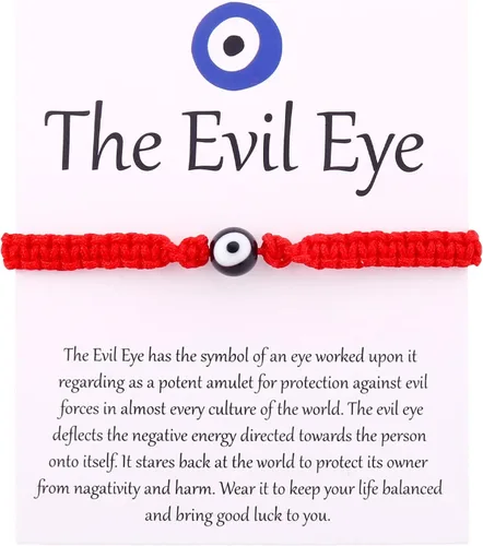 Vista 11 de SUMMER LOVE Handmade Jewelry Evil Eye Bracelets with Card,Black Red String Bracelets Kabbalah Protection Luck Amulet for Women Men Friends Pulseras
