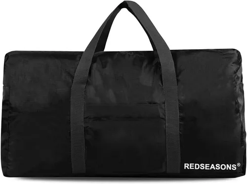 Vista 2 de REDSEASONS Bolsa de lona extra grande ligera bolsa de viaje de 96 L plegable para hombres y mujeres color negro Negro