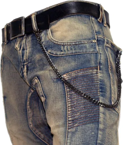 Vista 12 de Double K Basic Strong Strap Biker Trucker Key Jean Wallet Chain (17"/21") SLV/BLK CS146MLT