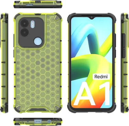 Vista 33 de Pzwoxukhov Funda compatible con Redmi A1, compatible con Redmi A2 Honeycomb Anti-caída Absorción de Golpes Negro