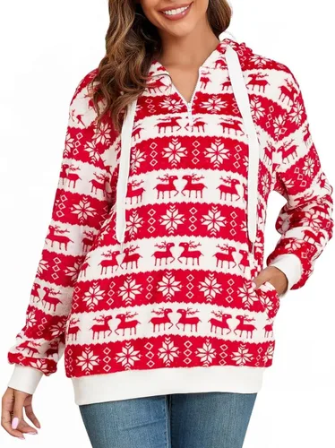 Vista 95 de Century Star Sudadera deportiva mullida de vellón con capucha para mujer de talla extragrande con bolsillos