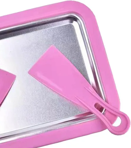 Vista 6 de Plato con 2 s Hielo Rodado Casero, Sorbete, Hielo Casero (Rosa)