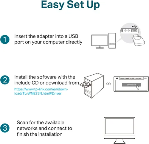 Vista 5 de Adaptador USB TP- Link Wireless, Negro