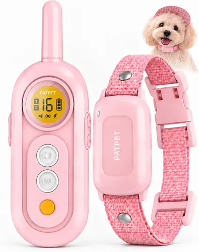 Vista 9 de PATPET Collar de entrenamiento para perros con control remoto, collar de choque impermeable IPX7 de 2000 pies, 4 modos