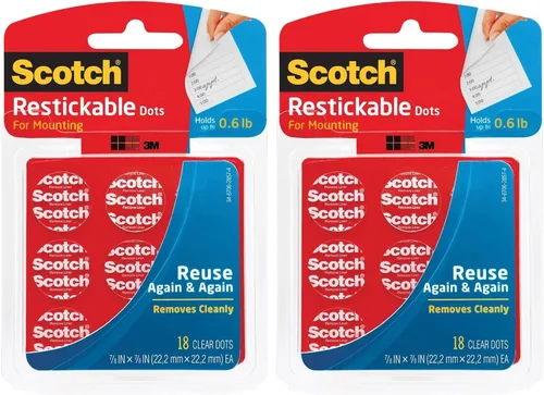 Vista 17 de Scotch – Mini pegatinas reutilizables pestañas, 0.5 inch cuadrados, 72 (R103 – ), Transparente