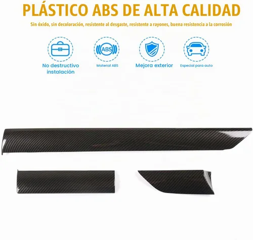 Vista 4 de Panel de instrumentos de control central de ABS, panel decorativo para Toyota Tundra 2014-2021, posición de conducción, ajuste lateral, 3 piezas