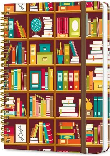 Vista 9 de Cuaderno de Diario en Espiral, Cuadernos Lindos A5 para Mujeres y Hombres, Cuaderno de Tapa Dura con Rayas Universitarias para Trabajo y Toma