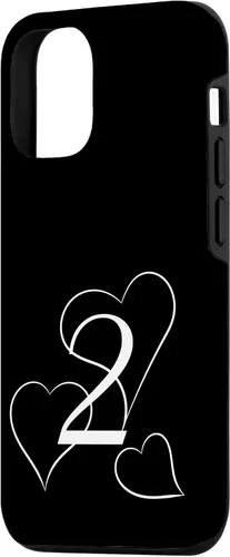 Vista 2 de iPhone 15 Vintage 2 years old with three big hearts Case