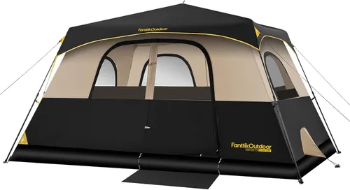 Vista 11 de FanttikOutdoor Tienda de campaña para 4/6/8/10 personas, instalación instantánea en 60 segundos con lluvia y resistente al viento, portátil