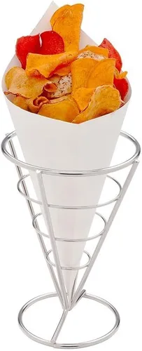 Vista 15 de Conetek - Conos de papel negros de 10 pulgadas para aperitivos, ecológicos: Perfectos para aperitivos, conos de papel aptos para alimentos Estampado