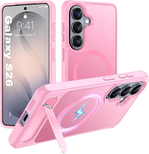 Vista 46 de Hualele - Funda magnética para Samsung Galaxy S24 Plus/S25 Plus con soporte de metal, [compatible con MagSafe]