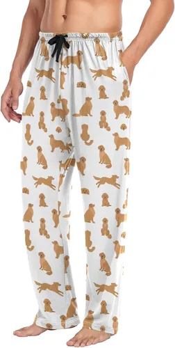 Vista 4 de Ollabaky Pantalones de pijama para hombre, pantalones de pijama con bolsillos