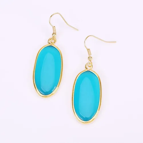 Vista 3 de Pendientes colgantes de piedra curativa de cristal natural para mujer