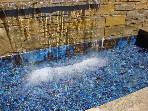 Vista 4 de Tenedos Azulejo de mosaico de porcelana con patrón cuadrado azul calacatta de 2 x 2 de alta calidad para cocina, azulejos de piscina, ducha de baño