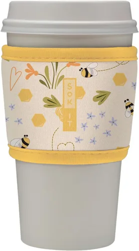 Vista 37 de Sok It HotSok Coffee & Tea - Funda de neopreno con aislamiento reutilizable (floral abstracto)