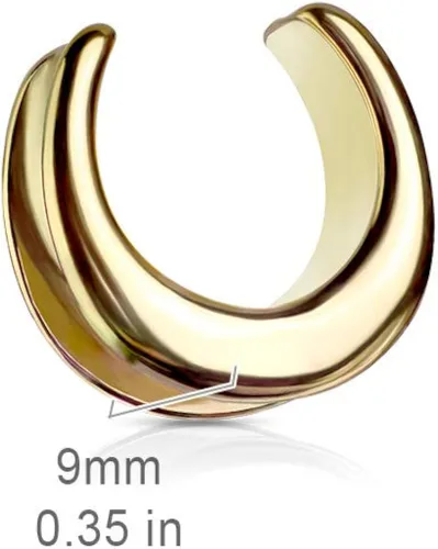 Vista 3 de Pierced Owl - Rose Gold Tone Plain Saddle Spreader Ear Gauges in 316L Stainless Steel, Sold as A Pair
