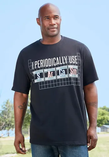 Vista 3 de KingSize Camiseta estampada con eslogan grande y alto para hombre