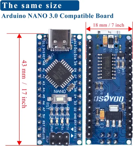 Vista 4 de 1x Nano Módulo CH340 5V/16M USB-C Micro-controlador Junta para Arduino Nano V3.0