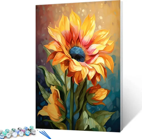 Vista 20 de Tucocoo Bumbers - Pintura de amapola roja para adultos, pintura abstracta de amapola por números, pintura acrílica, lienzo, graffiti, flores rojas