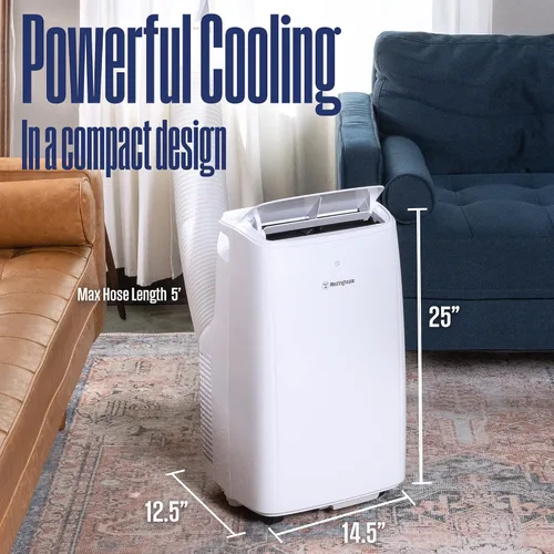 Vista 8 de Westinghouse - Aire acondicionado portátil de 8,000 BTU para habitaciones de hasta 350 pies cuadrados, AC portátil con deshumidificador