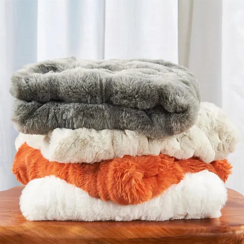 Vista 7 de Juego de 2 fundas de almohada cuadradas de piel sintética fruncida con respaldo de microvisón, funda de cojín suave de felpa de lujo para sofá